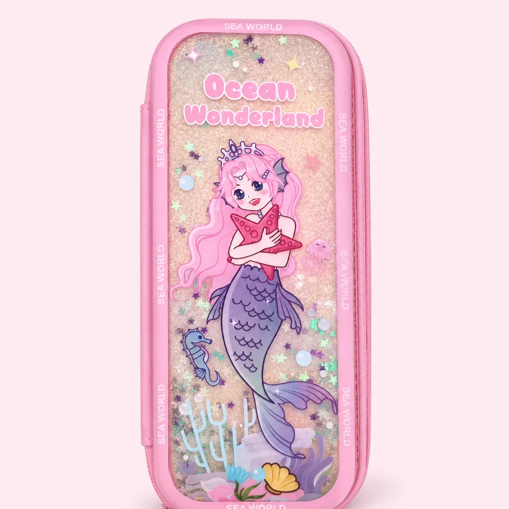 جامدادی فانتزی دخترانه طرح Ocean Wonderland مدل پری دریایی