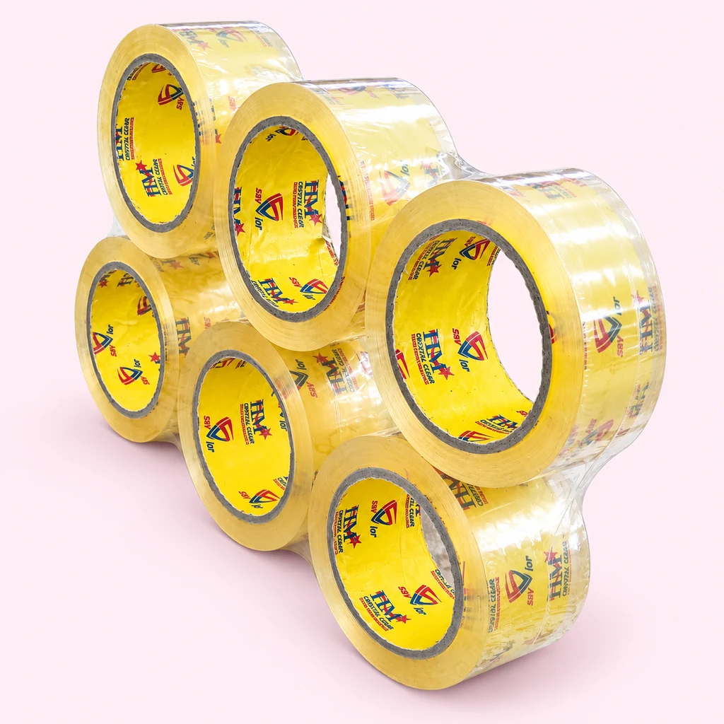 packing_tape_product_1789725833_2 چسب نواری کریستال شفاف HM بسته ۶ عددی